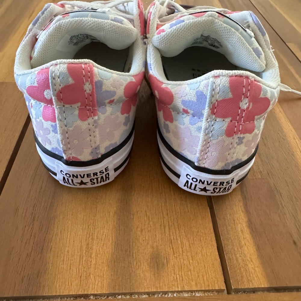 Converse Kids Sneakers - Pink, White, and Purple Floral - Picture 2 of 3